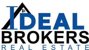 A black and blue logo for a real estate company.
